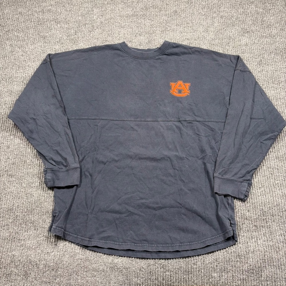 Pressbox Auburn Tigers Shirt Womens S Spirit Long Sleeve Navy Blue AU Tee Long